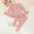 thumbnail image 2 of TOWED22 Infant Kid Girl Cute Fall Clothes Set2pcs Long Sleeve Crewneck Sweatshirt and Pants Print Outfits Clothing(Pink,2-3 Y), 2 of 9