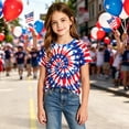 thumbnail image 5 of Tisuna Girls Boys 250 Anniversary USA Short Sleeve Shirts Kids Fourth Of July Tops Crewneck Red White And Blue Tees Multicolour Size 1-2 Years, 5 of 6