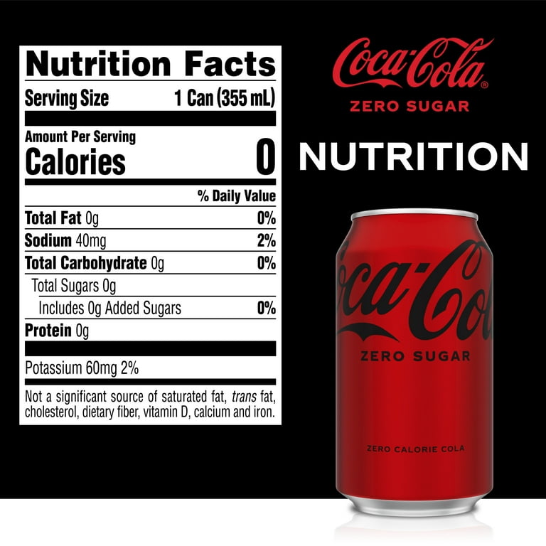 Coca-Cola Cola, Zero Sugar, 24 Cans - 24 pack, 12 fl oz cans