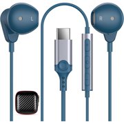 APETOO USB C Headphones for iPad Pro/Air (M4),iPhone 15 16 Pro Max Plus,USB Type C Earphones HiFi Stereo USB C Wired Earbuds with Mic Volume Control for S23 Ultra S22 S21 A53 Flip Fold,Pixel 7 6 6a 5