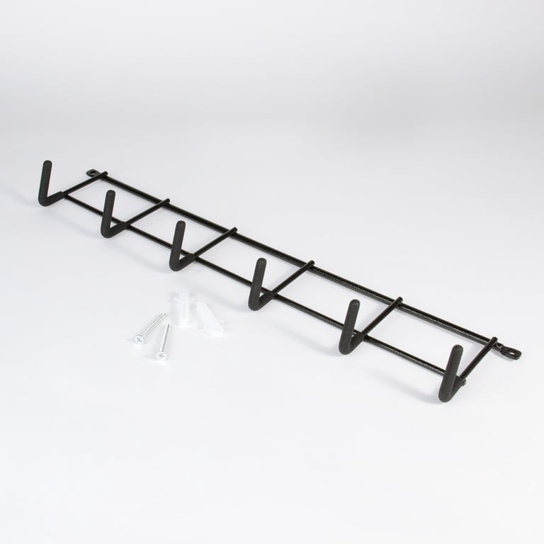 Hyper Tough Steel Multi-Hook Rack Black Finish 2.5x5.72x17 Inches