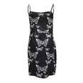 thumbnail image 4 of Tejiojio Clearance Women Slim Funny Butterfly Printing Sleeveless Sling Skirt Dress, 4 of 5