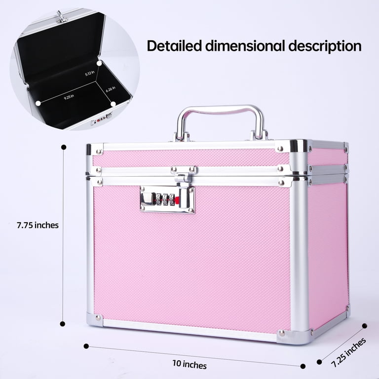 Discreet Adult Toy Storage Case With Lock - Includes Foam, Bags & Slots, Light Pink