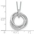thumbnail image 2 of 925 Sterling Silver Rhodium Plated Fancy Cubic Zirconia Necklace With 2inch Ext. 15.5 Inch Pendant Necklace for Women, 2 of 2