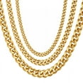 thumbnail image 2 of Men's Thick Gold Color Chains For Men 14K Yellow Gold Heavy Miami Cuban Link Chain Necklaces Male Hip Hop Jewelry W291, 2 of 6