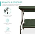 thumbnail image 5 of Best Choice Products 3-Seat Outdoor Converting Canopy Swing Glider Patio Hammock w/ Removable Cushions - Midnight Green, 5 of 9