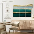thumbnail image 5 of Elephant Stock Parallel Lines On Teal Wall Art - Horizontal Multi Panel Canvas - Living Room Wall Decor - Abstract Multi Panel - Teal And Green Decor By Allie Corbin - 74" x 48", 5 of 8