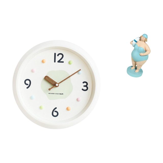 Reloj de pared moderno de playa, estatua de resina para muñeca, adorno decorativo de mesa, silencioso, con números , para el hogar, la oficina,