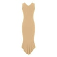 thumbnail image 5 of Sexlip Womens V Neck Sleeveless Slim Bodycon Split Midi Dress Stretchy Fascinating Cocktail Party Outfit Yellow M, 5 of 5
