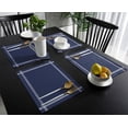 thumbnail image 3 of Placemats Set of 4, Solid Dark Blue, Woven Placemat, Linen Place Mats for Kitchen/Dining Tables, Pure Color Washable Table Mats for Party, 3 of 8