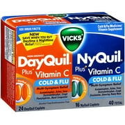 P & G Vicks DayQuil/NyQuil Plus Vitamin C Cold & Flu, 40 ea