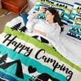 thumbnail image 3 of Erosebridal Teenshappy Camping Car Bedding Comforter Set 7-Piece,Girls Boys Green Teal Stripes King Bedding Sets,Luxury Bedroom Decor, 3 of 6