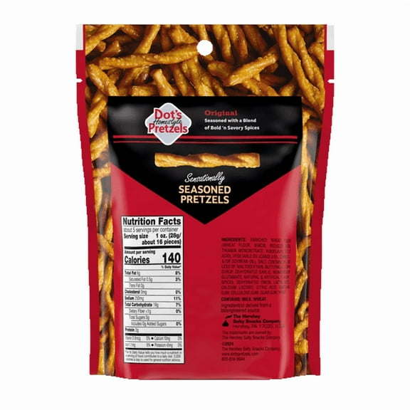 Dot's Homestyle Pretzels, Original Seasoned Pretzel Twists, 5 oz Snack Size Bag ( 1 Pack )