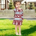 thumbnail image 5 of Girls' long-sleeved dress Sweater Knit Snowmen Girls' A-line dress with ribbed cuffs Soft and comfortable, 5 of 6