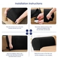 thumbnail image 3 of Fundas de reposabrazos SUBRTEX de elastano elástico para sillas y sofás, color negro, 3 of 8