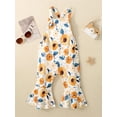thumbnail image 2 of Suealasg Kids Girl Sleeveless Romper Jumpsuit 6M 1T 2T 3T 4T Little Girls Floral Print Suspender Bell Bottoms Toddler Girl Flared Pants, 2 of 9