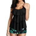 thumbnail image 2 of Otvok Summer Tankini Swimsuits for Women Two Piece Bathing Suits with Sporty Pockets Boy Shorts Beach Swimdress, 2 of 6