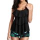 thumbnail image 3 of Traje de baño de dos piezas con tiras en la espalda y estampado conservador para mujer Traje de baño OAVQHLG3B Store  lin121212, 3 of 3