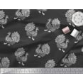 thumbnail image 3 of Soimoi Polyester Crepe Fabric Peacock Block Printed Fabric 1 Yard 52 Inch Wide, 3 of 3