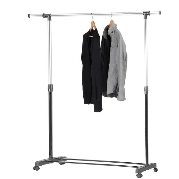 SortWise Clothes Rack, Expandable Garment Rack Rolling Clothing Organizer Shelf