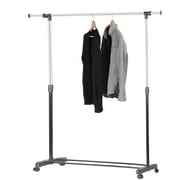 Clothing Rack, Expandable Garment Rack Rolling Clothes Organizer Shelf