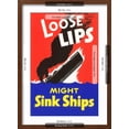thumbnail image 5 of Art.com Loose Lips Might Sink Ships Art Print, Brown Frame Wall Art, 17" x 23", 5 of 5