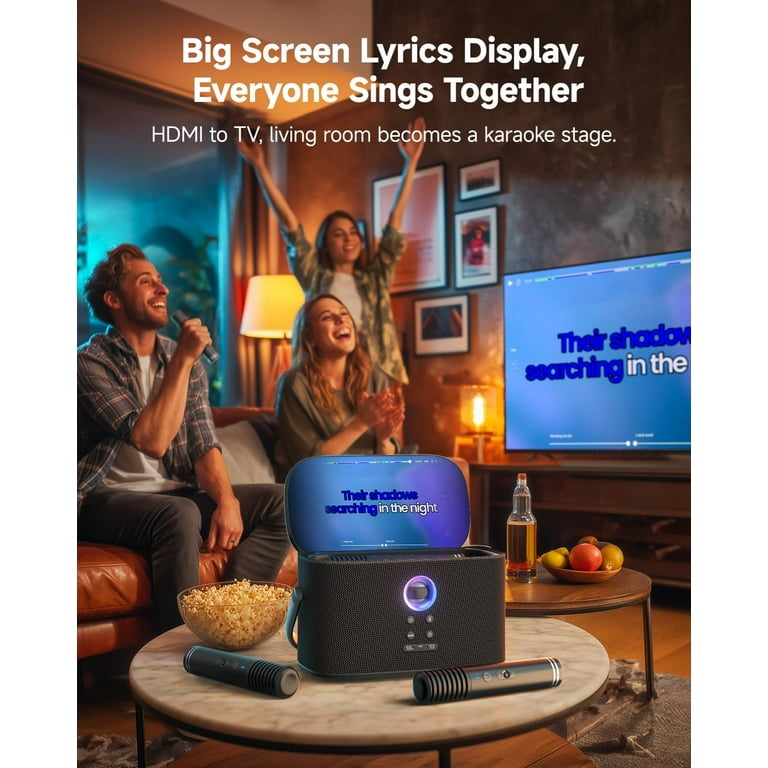 Ikarao Karaoke Machine with Lyrics Display Screen for Adults