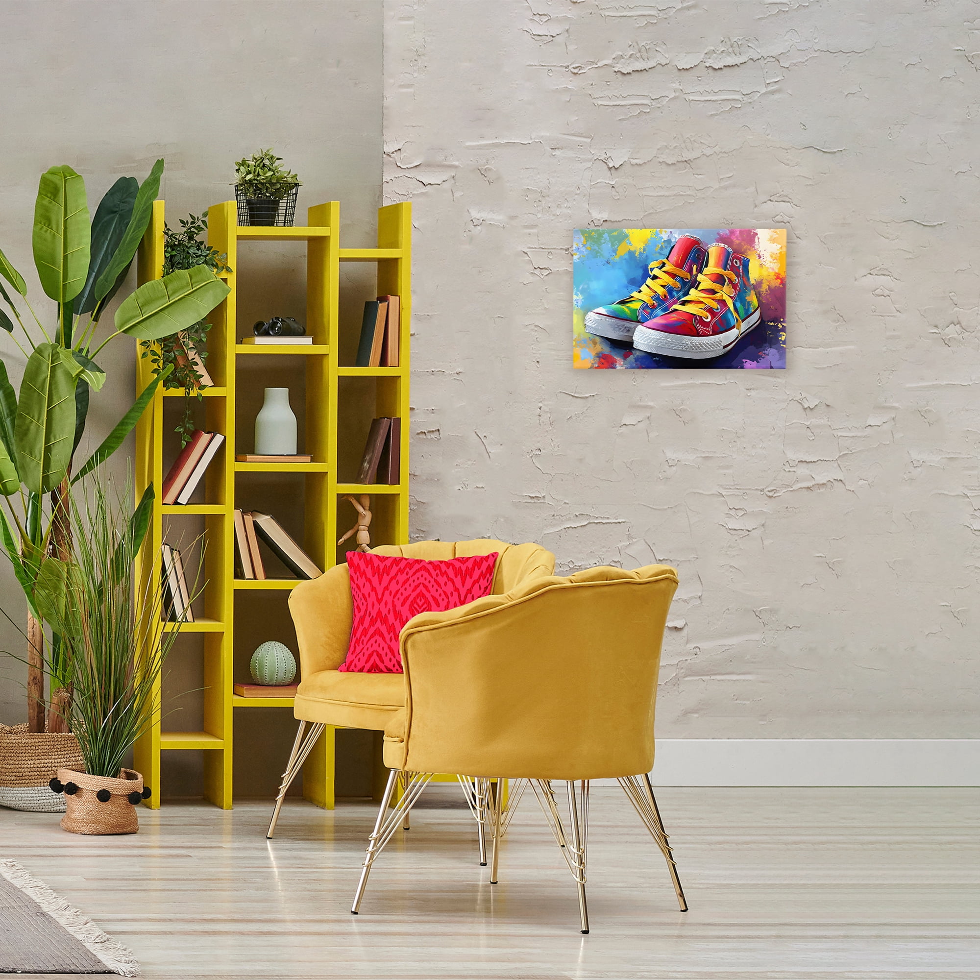 Stupell Industries High Tops with Yellow Laces Canvas Wall Art, design by Creative Studio
