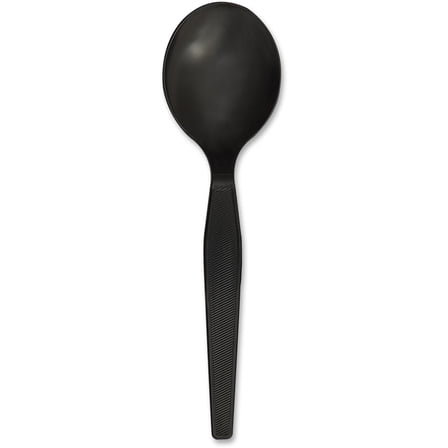 Genuine Joe, GJO30406, Heavyweight Disposable Soup Spoons, 1000 / Carton, Black