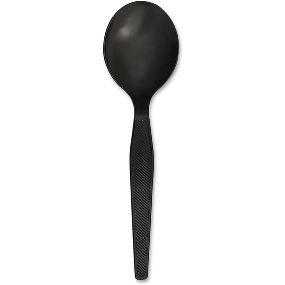 Genuine Joe, GJO30406, Heavyweight Disposable Soup Spoons, 1000 / Carton, Black