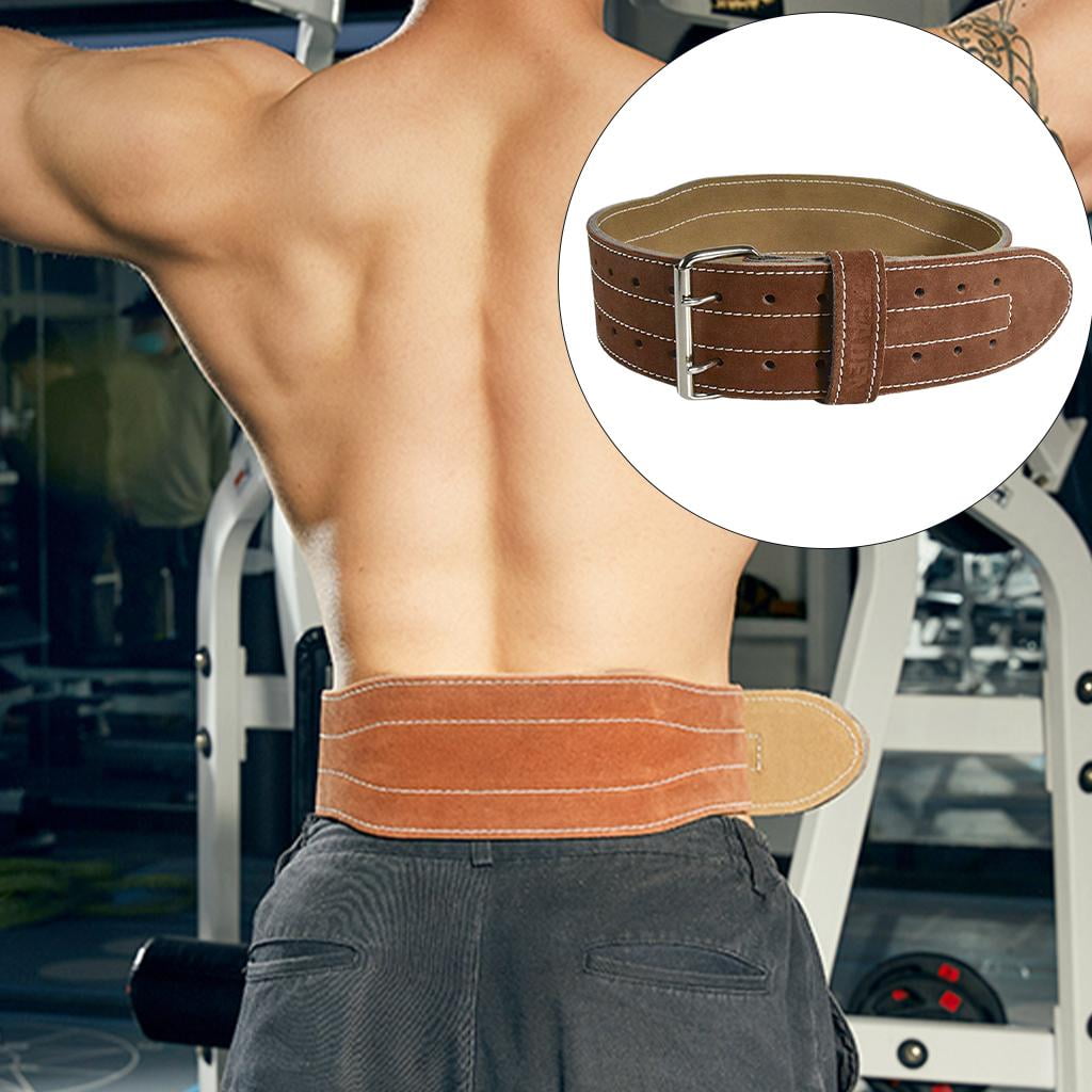 Fitness Leather Weight Lifting Dip Belt with Chain Pull-Ups Squat Back  Support