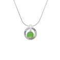 thumbnail image 2 of Delight Jewelry 12mm Lime Green - Roller Spinner with Silvertone Lining Glass Spinner Live Ring Charm Necklace, 18", 2 of 4