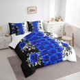 thumbnail image 3 of Manfei Dreamy Blue Rose 7pcs Bedding Comforter Set,Country Flower Floral Queen Bedding Sets,Natural Theme Queen Sheet Sets For Adults,Microfiber Bedroom Decor, 3 of 8