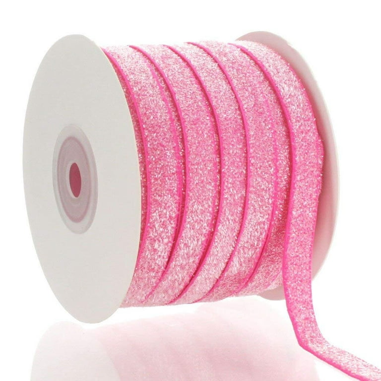 3/8 Shocking Pink Glitter Ribbon 25yd