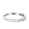 thumbnail image 2 of Half Eternity Ring Round Pave Wedding Band Ring CZ 925 Sterling Silver Size 5, 2 of 6