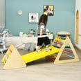 thumbnail image 3 of Costway 3 in 1 Kids Climbing Ladder Set 2 Triangle Climbers w/Ramp for Sliding & Climbing, 3 of 10
