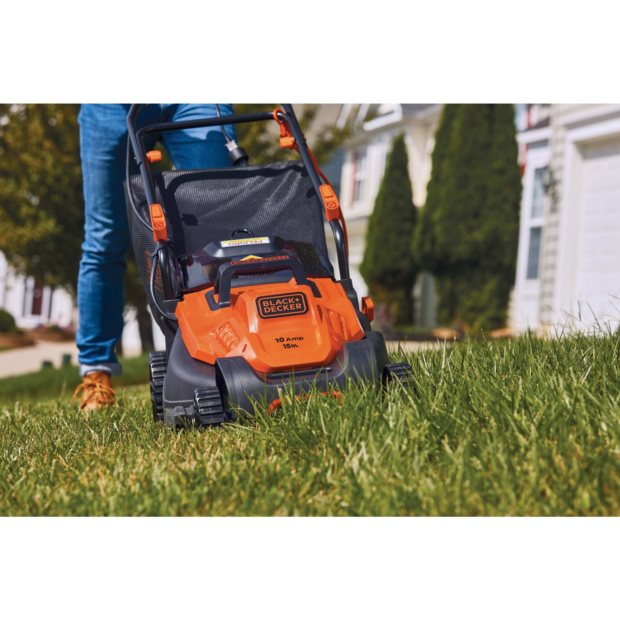 BLACK+DECKER 15 Inch Corded Electric Push Mower with Comfort Grip Handle