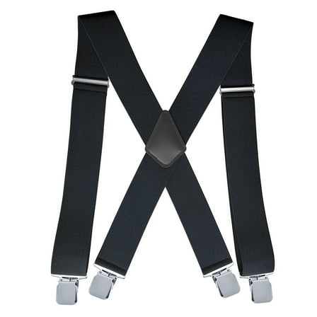 LQQBOX Suspenders for Men Heavy Duty, 2 Inch Wide Adjustable Elastic X Back Suspender