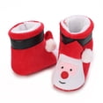 thumbnail image 5 of Esho Christmas Baby Shoes Snow Boots, Infants Winter Xmas Plush Warm Slipper Shoes Santa Elf Booties Shoes 0-18M, 5 of 8