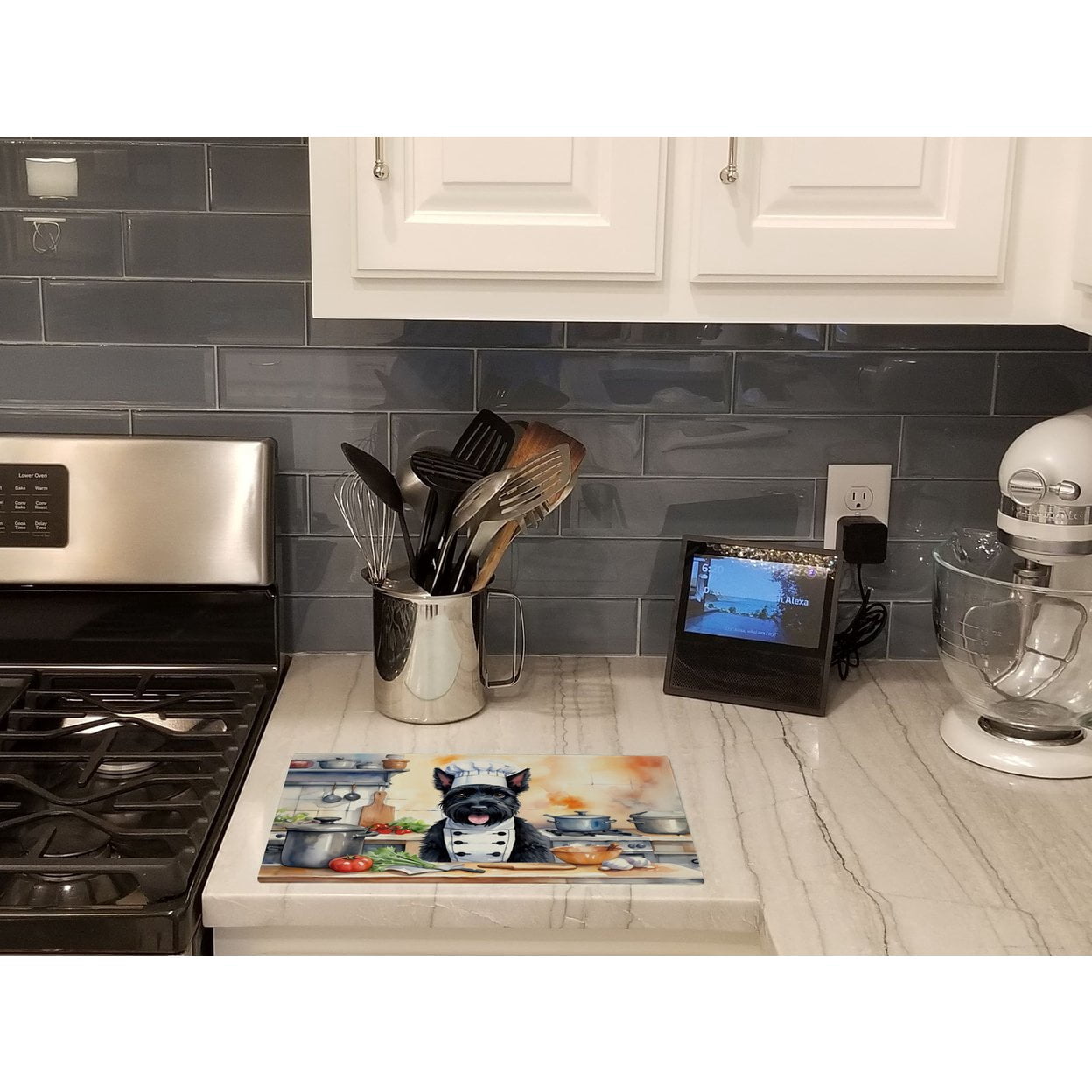 Scottish Terrier The Chef Glass Cutting Board 12 in x 15 in