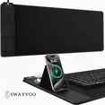 thumbnail image 2 of Swayvoo Gaming Mouse Pad with Wireless Charging, Waterproof Desk Mousepad with Phone Holder, 15W Fast Charging Large Computer Keyboard Mat for Home, Office, 2 of 7