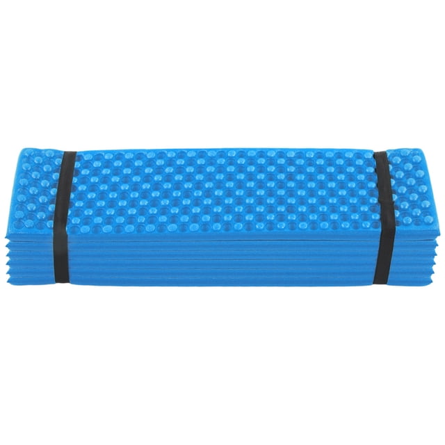 Colchoneta plegable de espuma gruesa con doble capa de espuma para acampar al aire libre, 186 x 57 cm, color azul