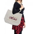 thumbnail image 2 of Olivia Shopping Bag, Dotted Background with Calligraphic Traditional Female Name Illustration, Eco-Friendly Reusable Bag for Groceries Beach and More, 15.5" X 14.5", Cream, by Ambesonne, 2 of 2