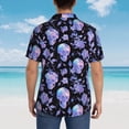 thumbnail image 6 of Daiia flower Skull crystal Hawaiian Shirt for Men Gentle Cotton Regular Short Sleeve Casual-XX-Large, 6 of 9