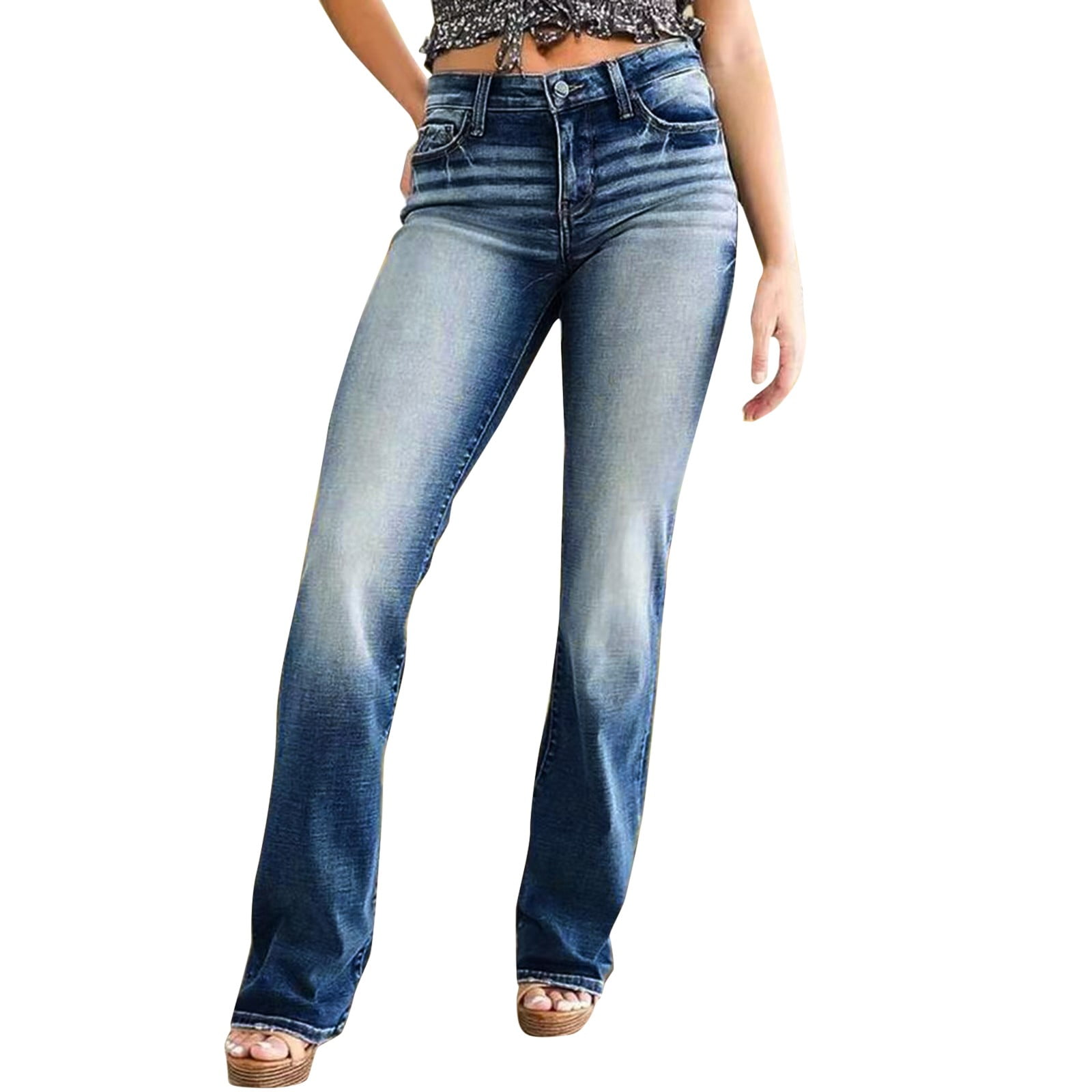 PEASKJP Women's Plus-Size Super Stretch Millennium Welt Pocket Pull-on Career  Pant Womens Dress Pants Blue - Walmart.com