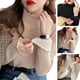 thumbnail image 4 of Suéter de cuello alto con estampado de terciopelo para mujer, ropa de punto elástica coreana, jersey grueso y ajustado de manga larga para invierno 2023, 4 of 5