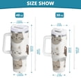 thumbnail image 6 of Yayeee 40oz Stainless Steel Tumbler with Straw and Handle Double-Wall Insulated Travel Water Bottle, Light Gray Cat Pattern, 6 of 8