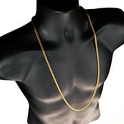 BLING CARTEL 18k Gold Plated Franco Link Chain 36" Inch Long x 4MM Wide Hip Hop Snake Necklace
