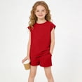 thumbnail image 6 of breaise Girls Summer 2 Piece Outfits Short Sleeve Henley Shirts Top and Shorts Clothing Sets with Pockets, 6 of 9