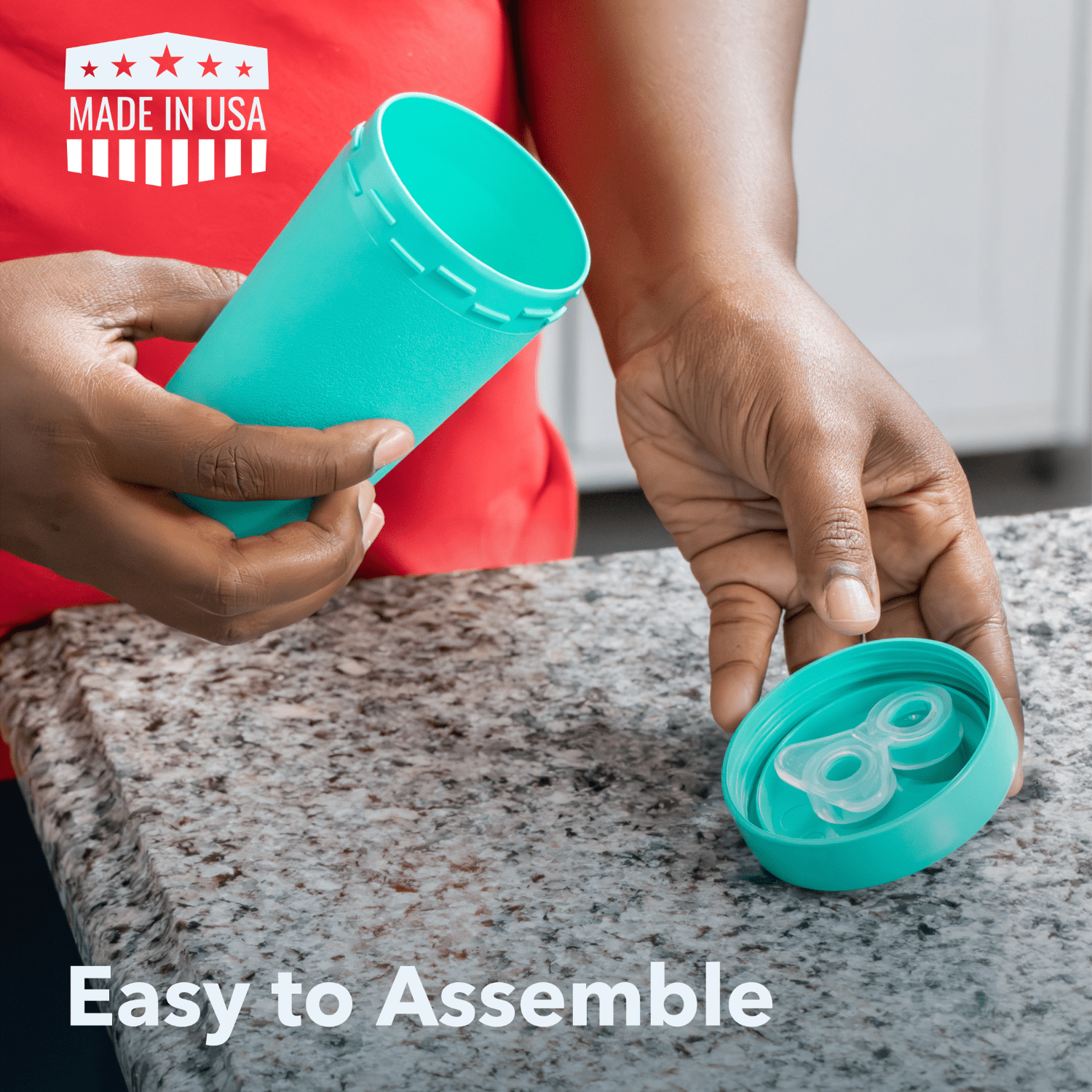 Re-Play No-Spill Sippy Cups, 2-Pack, Aqua/Lime, Recycled Plastic